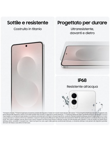 Samsung Galaxy S25 Edge, Smartphone AI, Display 6.7'' QHD+ Dynamic AMOLED 2X, Fotocamera 200MP, RAM 12GB, 512GB, 3.900 mAh,