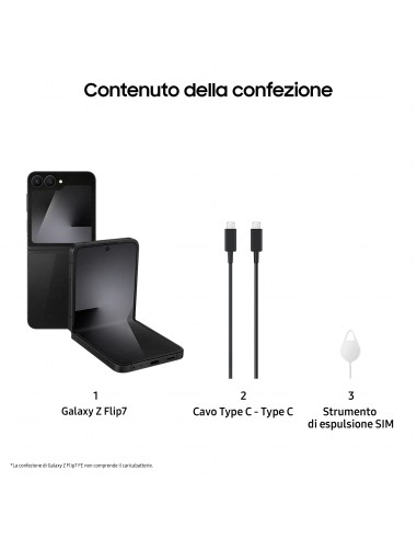 Samsung Galaxy Z Flip7 FE Smartphone AI, RAM 8GB, 128GB, Display 3,4" Super AMOLED/6,7" Dynamic AMOLED 2X, Fotocamera 50MP,