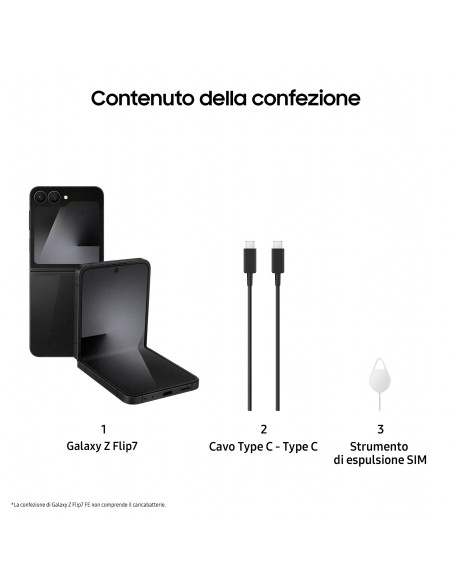 Samsung Galaxy Z Flip7 FE Smartphone AI, RAM 8GB, 128GB, Display 3,4" Super AMOLED/6,7" Dynamic AMOLED 2X, Fotocamera 50MP,