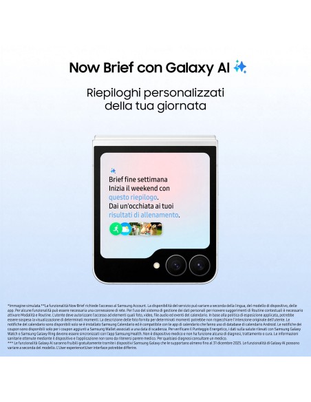 Samsung Galaxy Z Flip7 FE Smartphone AI, RAM 8GB, 128GB, Display 3,4" Super AMOLED/6,7" Dynamic AMOLED 2X, Fotocamera 50MP,