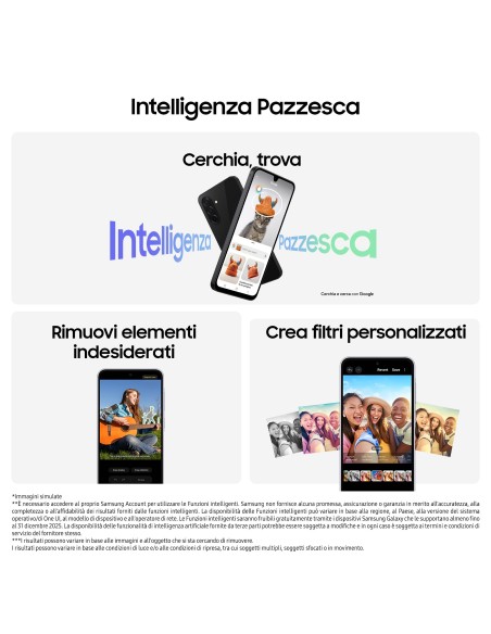Samsung Galaxy A26 5G, Smartphone con Funzioni intelligenti, Display Super AMOLED 6.7”, 8GB RAM, 256GB, Batteria 5.000 mAh,